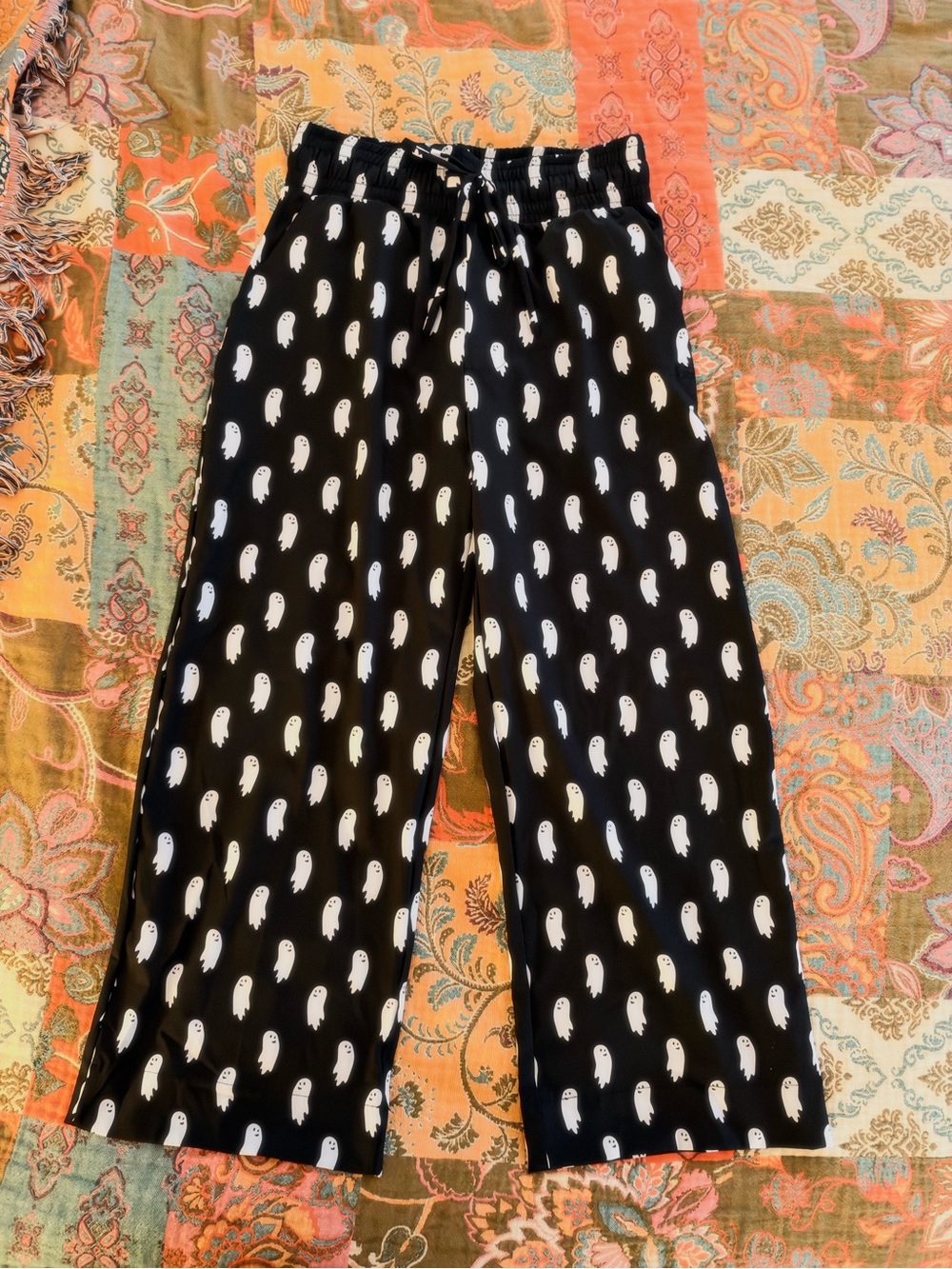 Albion Fit Halloween Ghost black pants NWOT